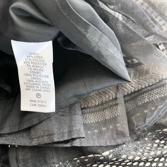 Tracy Reese Anthropologie Coco Black Perforated Striped Cocktail Dress 6 - Picture 7 of 7